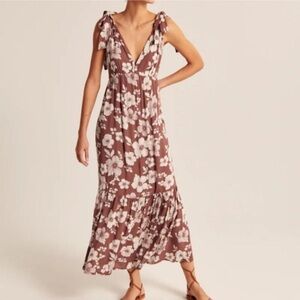 Abercrombie & Fitch - Floral Midi Tie Strap Dress - Women’s XS Petite